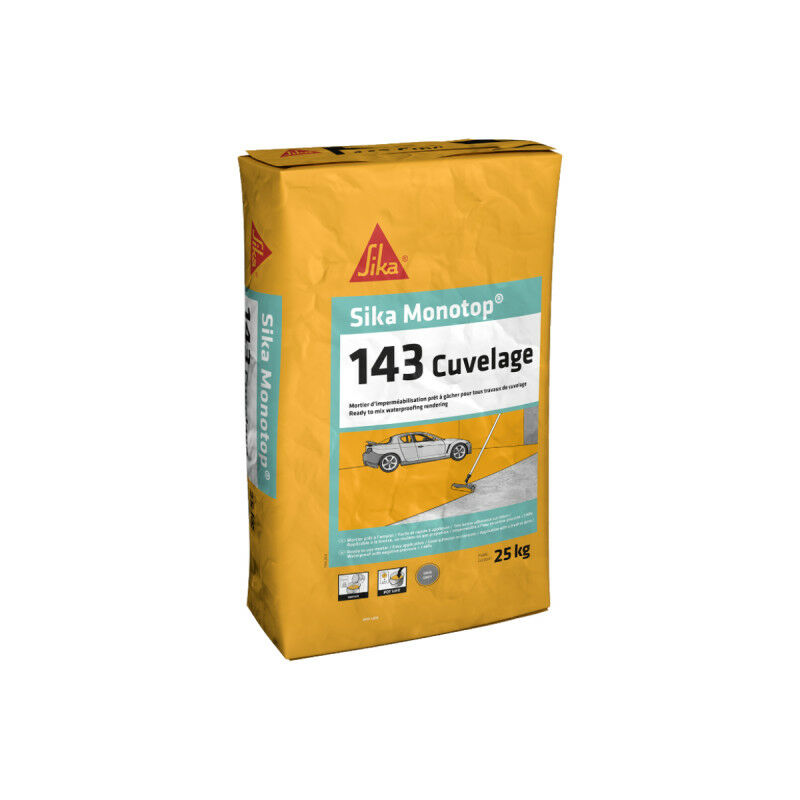 Revêtement d'imperméabilisation Sika MonoTop-143 Cuvelage - 25 kg - Gris ciment