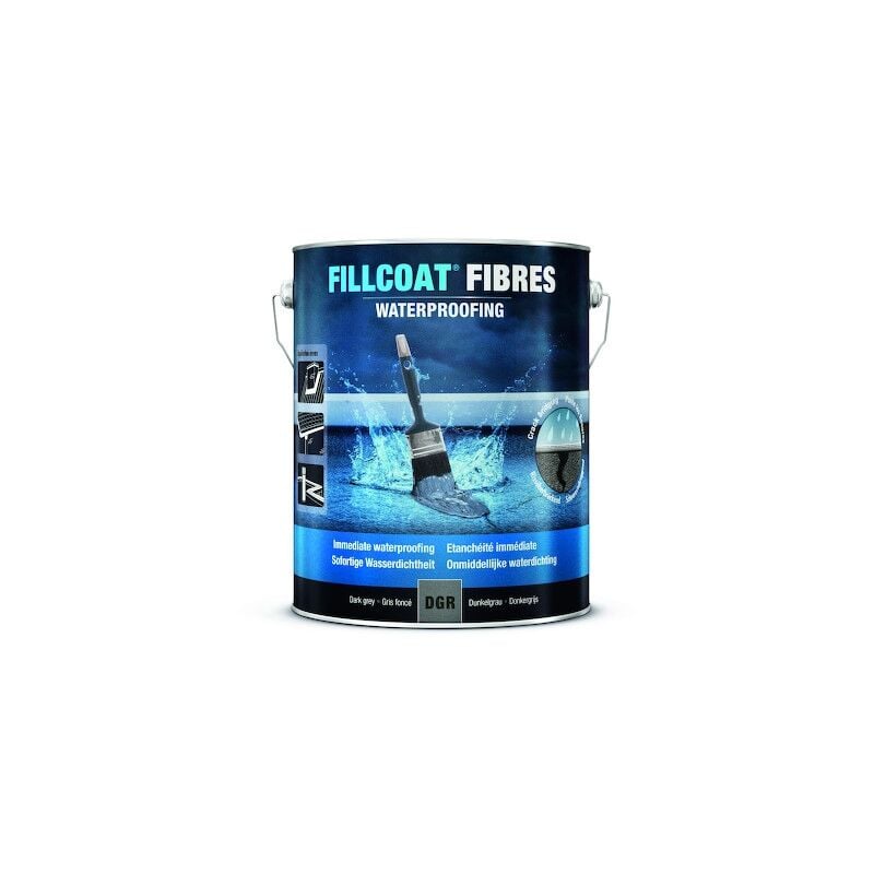 Revêtement d'étanchéité fillcoat fibres - 5 l - gris foncé Rust-oleum