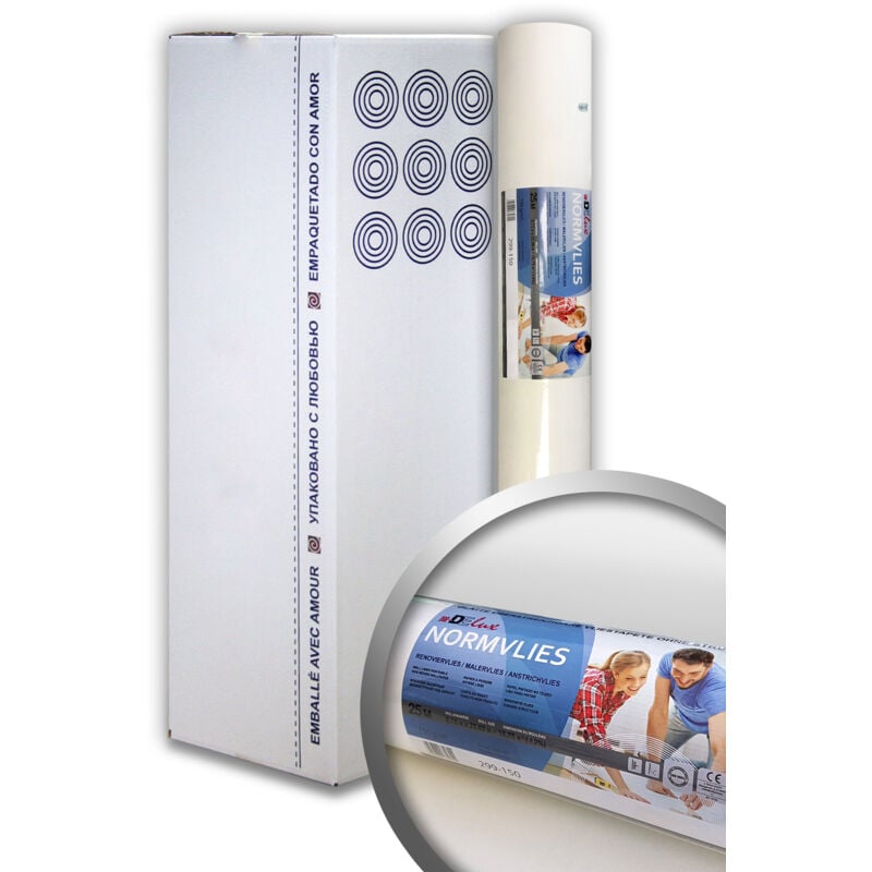 E-delux - Intissé de rénovation revêtement non-tissé de lissage 150 g Profhome NormVlies 299-150 intissé à peindre professionnel 9 rouleaux 168,75 m2