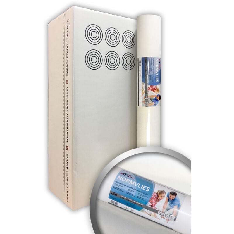 Intissé de rénovation revêtement non-tissé de lissage 150 g Profhome NormVlies 299-150 intissé à peindre professionnel 6 rouleaux 112,5 m2