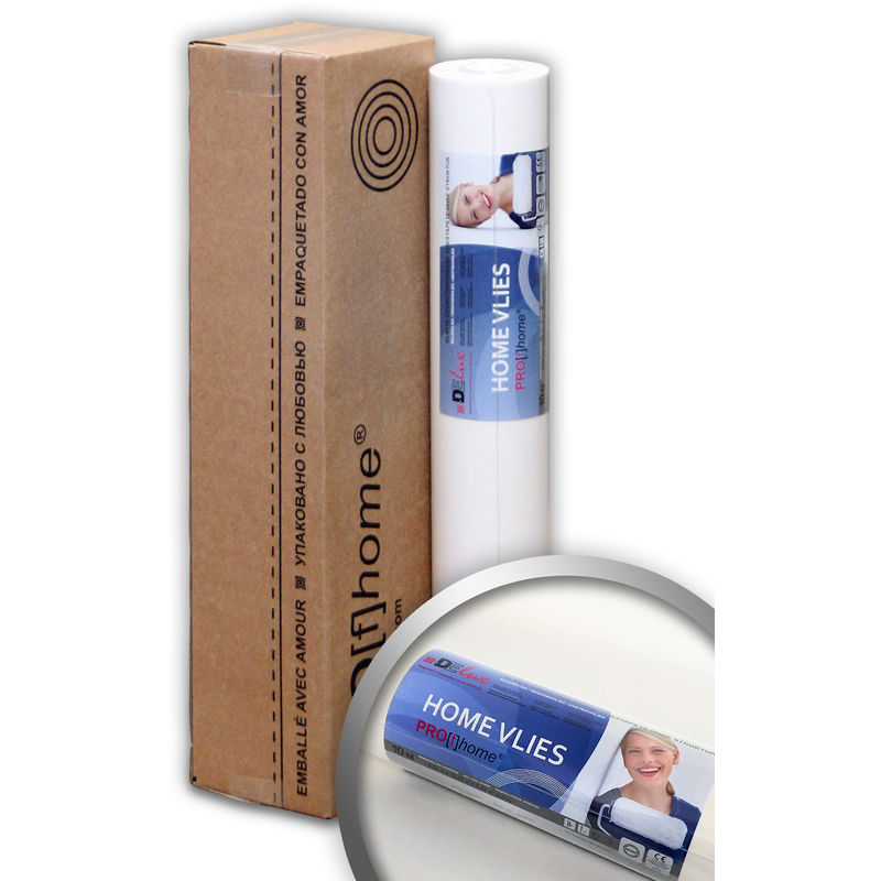 E-delux - Revêtement non-tissé à peindre blanc 120 g Profhome HomeVlies 399-120 intissé lisse de rénovation Papier peint intissé blanc 1 rouleau 5,33