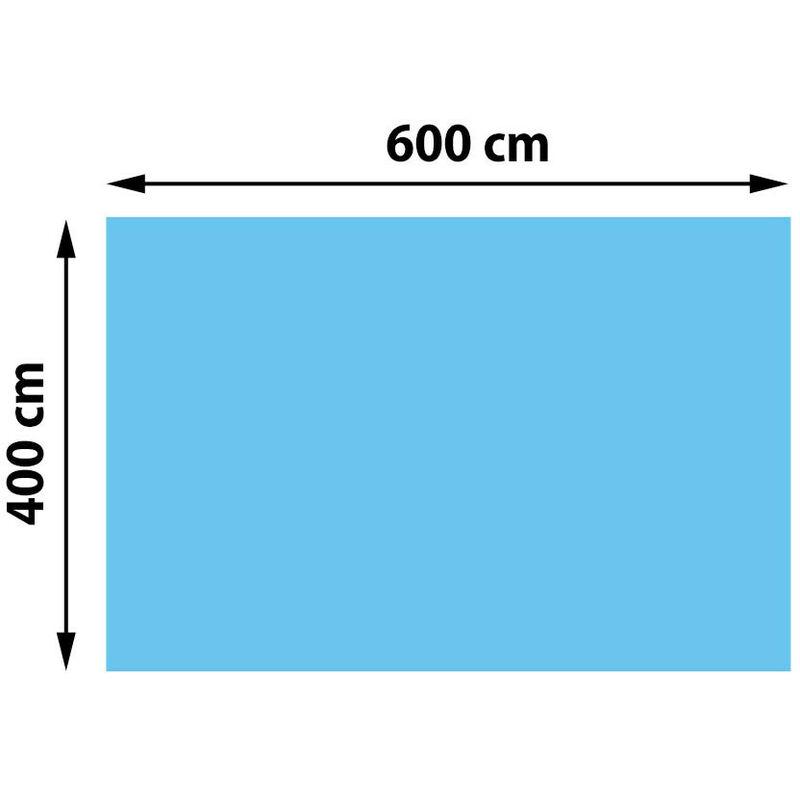 Revêtement pour piscine, bâche thermique/solaire, épaisseur: 400 µm - rectangulaire, 6x4 m,bleu
