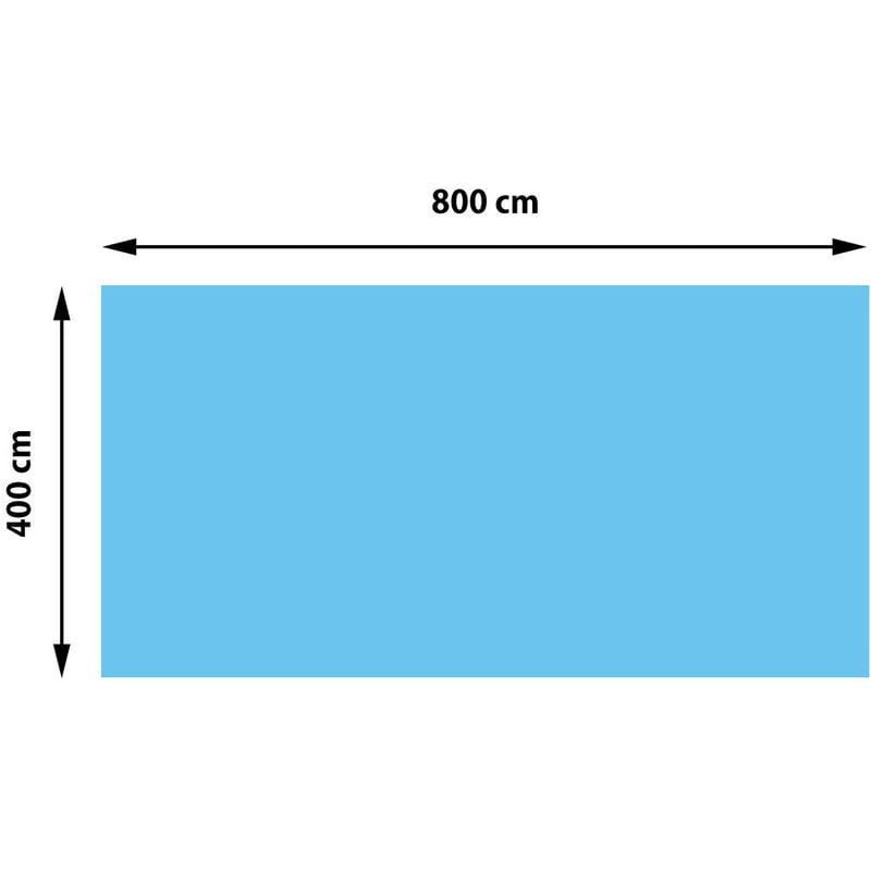 Revêtement pour piscine/pool, bâche thermique/solaire, bleu, épaisseur: 200 µm, rectangulaire, 8x4 m