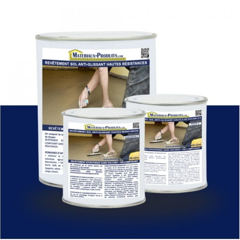 Revêtement sol anti-glissant hautes résistances - 20 Kg Bleu marine Matpro