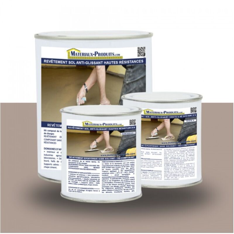 Matpro - Revêtement sol anti-glissant hautes résistances - 2.5 Kg Gris taupe