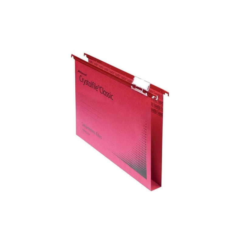 Rexel Rexel Crystalfile Classic Foolscap Suspension File Manilla 30mm Red (Pack - Red