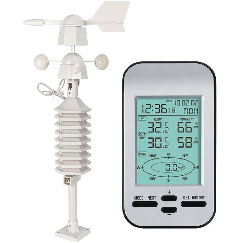 

RF 433MHz Estacion meteorologica inalambrica para interiores y exteriores Pantalla LCD digital Termometro Higrometro Temperatura / Humedad /