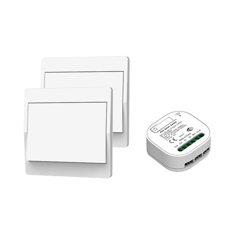 RF433 et WiFi Télécommande sans Fil Interrupteur d'éclairag, 2 Commutateur 1 récepteur Kit