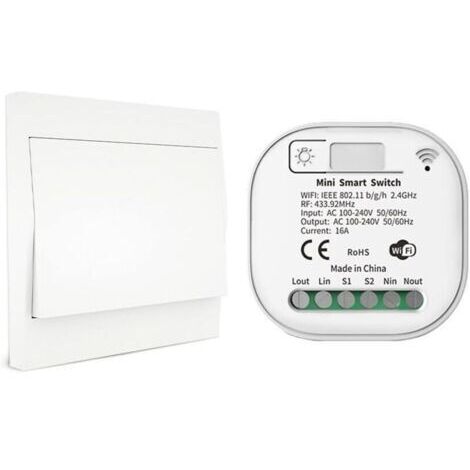 RF433 et WiFi Télécommande sans Fil Interrupteur d'éclairage, 1 Commutateur 1 récepteur Kit