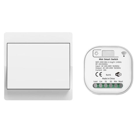 PARYOU RF433 Funkschalter Licht Set, Funk Lichtschalter Batterielose APP und Sprachsteuerung, Funk-Sender-Sicherheitsschalter und Empfänger-Controller, Kompatibel mit Alexa Google Home, Smart Life