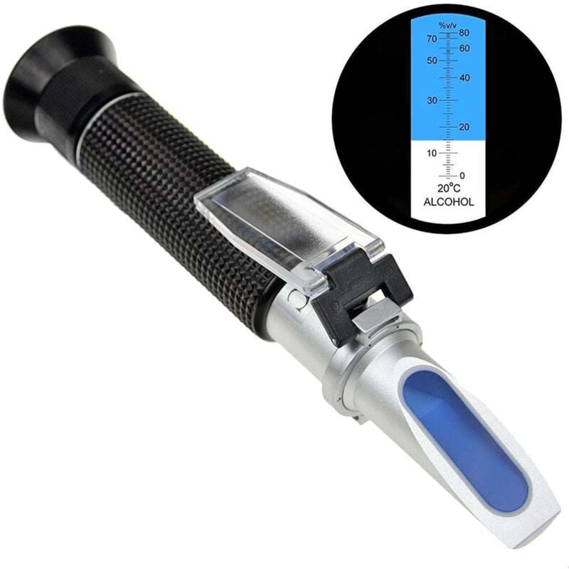 Xuigort - Alcohol refractometer for measuring alcohol volume percentage of spirits with automatic temperature compensation (atc), range 0-80% v/v