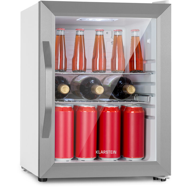 Klarstein - Mini Frigo de Chambre et Bureau pour Boisson, Petit Frigo Silencieux, Refrigerateur Mini Bar 33L, Petit Réfrigérateur Camping, Étagères
