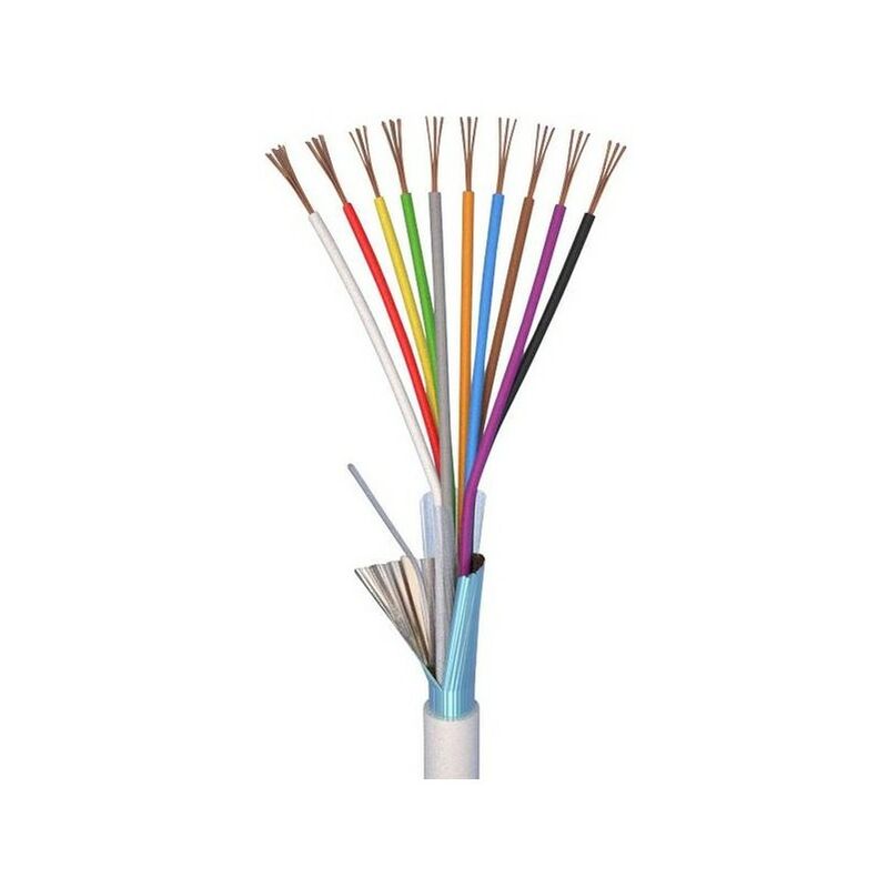 10022 - 100 m x Cable de alarma flexible 10 x 0,22 mm≤ con pantalla de aluminio - Rg France