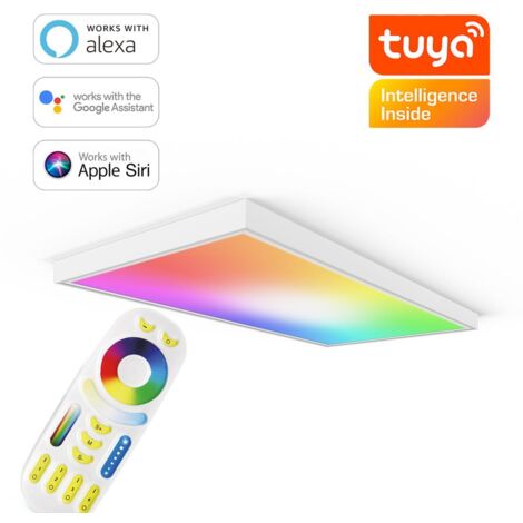 RGB+CCT LED Panel 120x60cm inkl. MiBoxer Smarthomesteuerung 60W 24V Rahmen weiß - Panelmontage:  Aufbaurahmen Click weiß