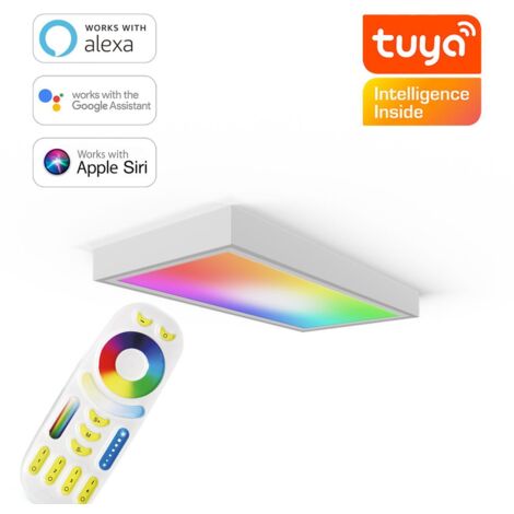 RGB+CCT LED Panel 60x30cm inkl. MiBoxer Smarthomesteuerung 24W 24V Rahmen weiß - Panelmontage:  Aufbaurahmen Click weiß