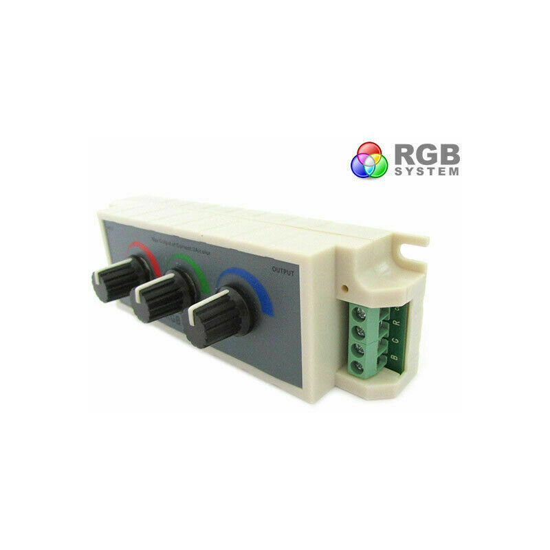 Image of Rgb dimmer controller manuale 3 canali manopole 12V 24V 9A 216W centralina B5E6