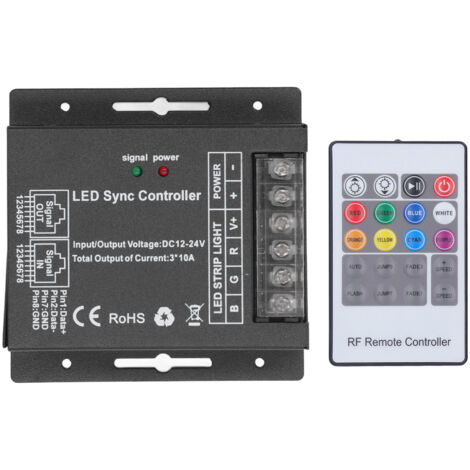 RGB Dimming Controller LED Dimming Module 24 Key Remote Control for LED Strip Lights DC 12V‑24V