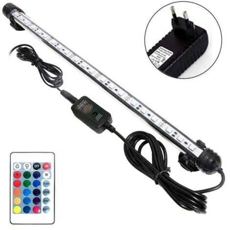 RGB-Fernbedienung, europäisches Netzteil, 39 cm große, helle 5050-Aquarienleuchte, farbige Fernbedienung, Landschaftsbeleuchtung für Aquarium und Pool