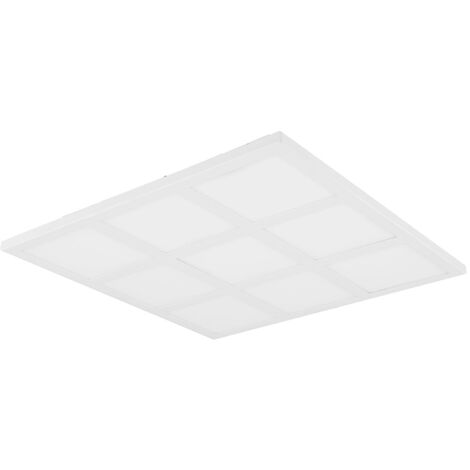 RGB LED Deckenleuchte Deckenlampe Panel Deckenpanel mit Fernbedienung dimmbar CCT, Metall Kunststoff, Nachtlicht einzelne Quadrate separat schaltbar, LxBxH 43x43x5 cm