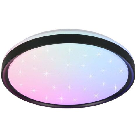 RGB LED Deckenleuchte Wohnzimmerlampe schwarz Dimmbar Starlight Nachtlicht D39cm