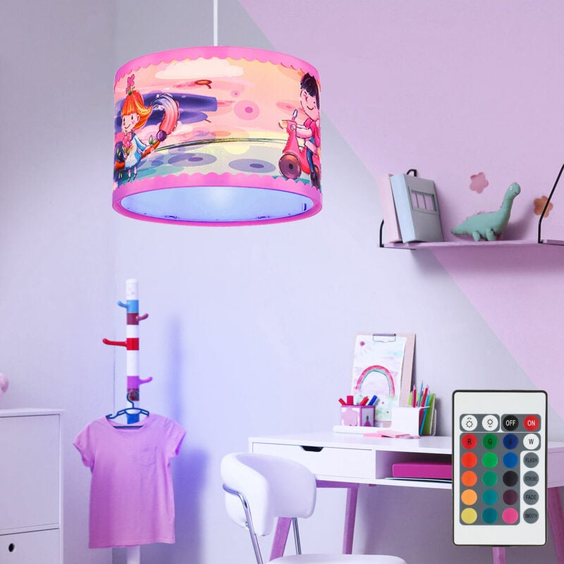 Etc-shop - Pendel Decken Lampe Spiel Zimmer Jungen Hänge Leuchte DIMMBAR im Set inkl. RGB LED Leuchtmittel