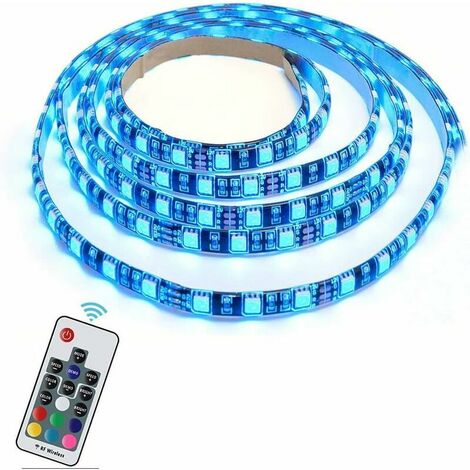 RGB LED Strip, LED Backlight 30/60 LED 5050 Flexible USB RGB LED Strip Light with 5V USB Cable and Mini Controller for TV PC Computer Background Lighting (2m RGB + Remote) [Class energy A +]