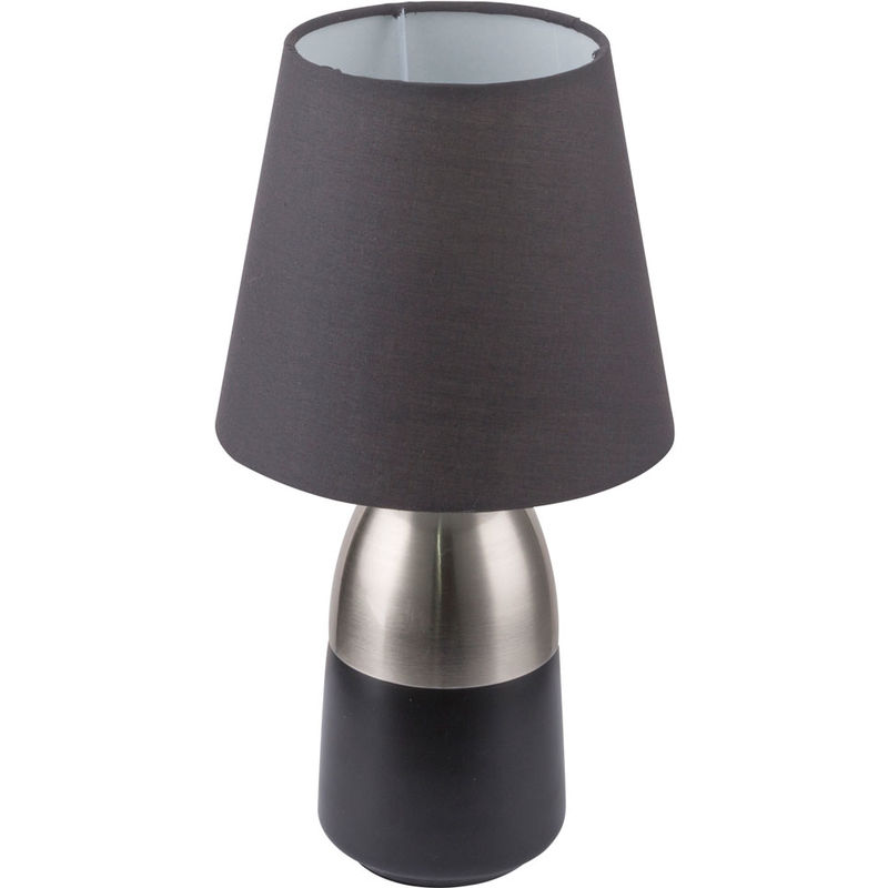 Nacht Tisch Lampe Fernbedienung Textil Touch Lese Leuchte grau dimmbar im Set inkl. RGB LED Leuchtmittel