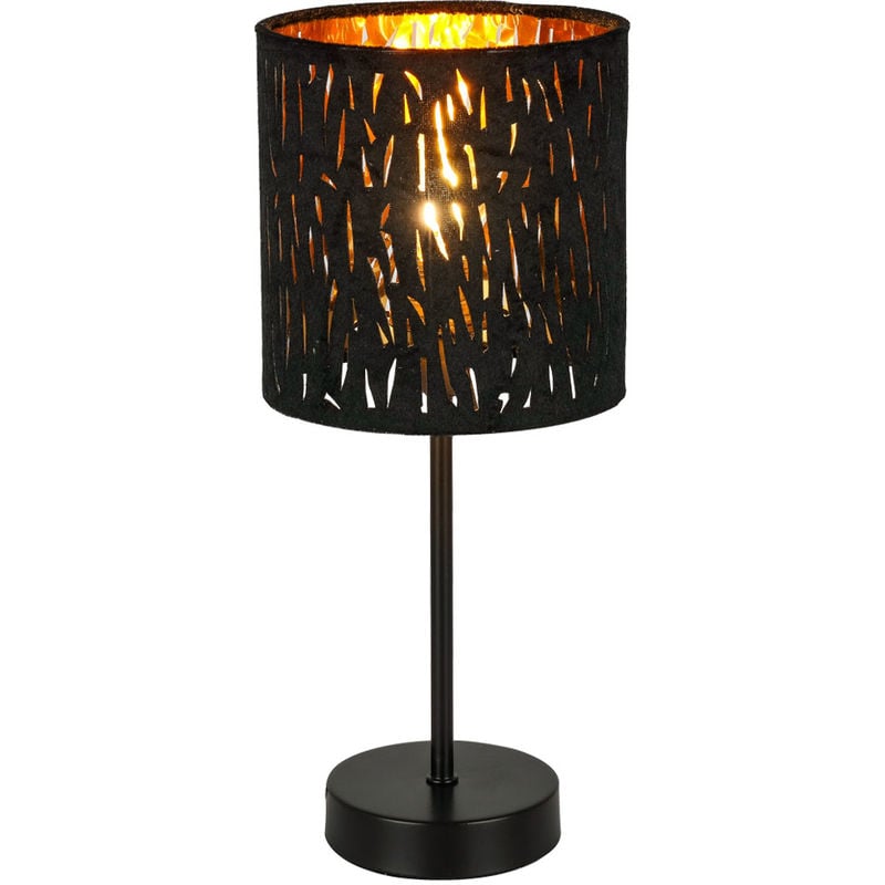 Tisch Lampe Ess Zimmer Strahler goldfarben Samt schwarz DIMMBAR im Set inkl. RGB LED Leuchtmittel