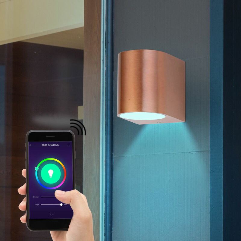 Smart Home Wand Strahler Down Leuchte Google Alexa App Sprach Handy Steuerung Lampe dimmbar inkl. RGB LED Leuchtmittel