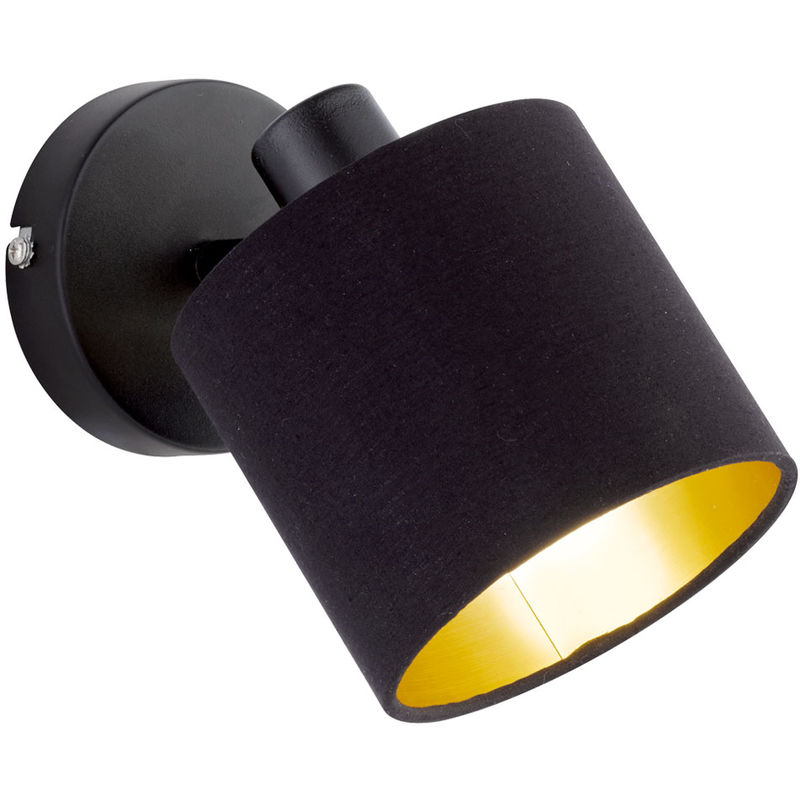Etc-shop - Wand Leuchte dimmbar SCHWARZ GOLD Fernbedienung Lampe Spot beweglich im Set inkl. RGB LED Leuchtmittel