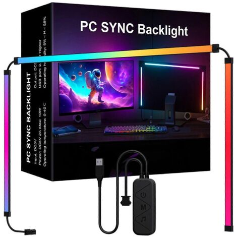 RGB Phantom Ambiance Display LED-Lichtleiste mit dynamischer Lichtsynchronisation im Musikrhythmus (27 Zoll)