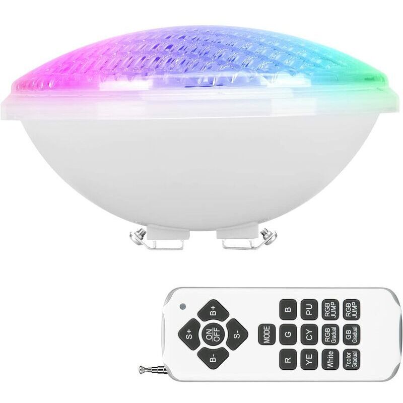 RGBW 40W lumiere piscine Multicolore LED PAR56,lampe Etanche IP68,éclairage de piscine Submersible Lumière 12V DC/AC, avec Télécommande