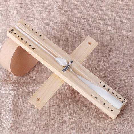 RGE 15 Minutes Sablier Sauna, Sablier Sauna Sable Minutes Rotatif en Bois avec Horloge en Verre et Sables Blanc