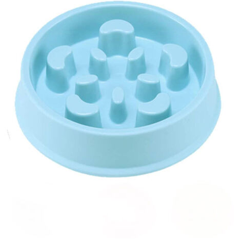 RGE Alimentation lente pour chiens, bol pour chiens à alimentation lente, bol à alimentation lente pour chiens de petite taille moyenne et animal,bol chien antidérapant (bleu)