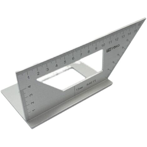 RGE Alliage d'aluminium angle droit 45 degrés 90 degrés règle de ligne règle d'angle en forme de T multifonctionnelle règle tournante outil Yin-yang règle de traçage du bois