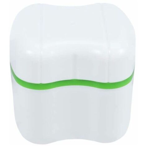 RGE Boîte de rangement des dents pour prothèses dentaires avec panier de rinçage (vert)
