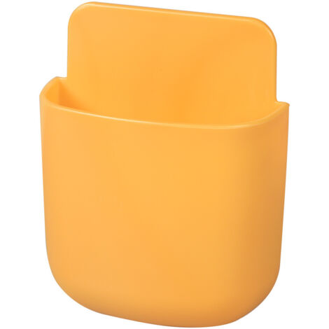 RGE Boîte de rangement pour télécommande TV 4 pièces, support de télécommande mural, boîte de rangement, boîte de rangement pour télécommande pour la maison, le bureau, le téléphone portable jaune cou