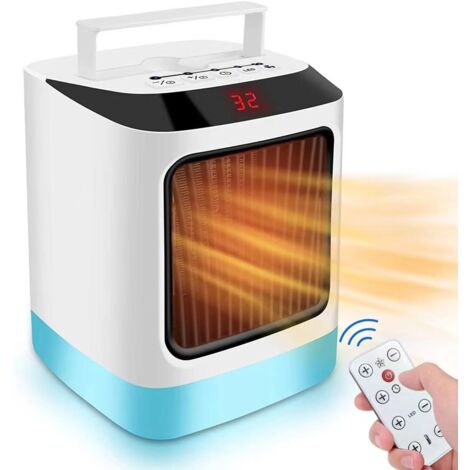 RGE Chauffage Chauffage Électrique Refroidisseur D'air De Bureau Mini Chauffage Vertical Air Chaud Mini Chauffage pour Salon Portable Chauffage Rapide en 3 Secondes 13  16.7cm Blanc 1 Pièce