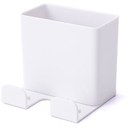 RGE Lot de 2 boîtes de rangement pour télécommande avec crochet, boîte multimédia portable en ABS pour support de charge de téléphone, télécommande pour climatiseur/TV (blanc)