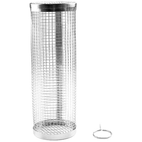 RGE Paniers À Griller Cylindriques,Panier Rond Pour Barbecue,Panier à Griller Roulant,Panier De Barbecue En Acier Inoxydable,Panier Grill En Acier Inoxydable (Grand)