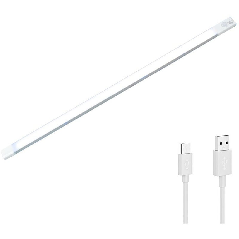 Réglette 28 led lumière blanche armoire 38cm détecteur mouvement rechargeable