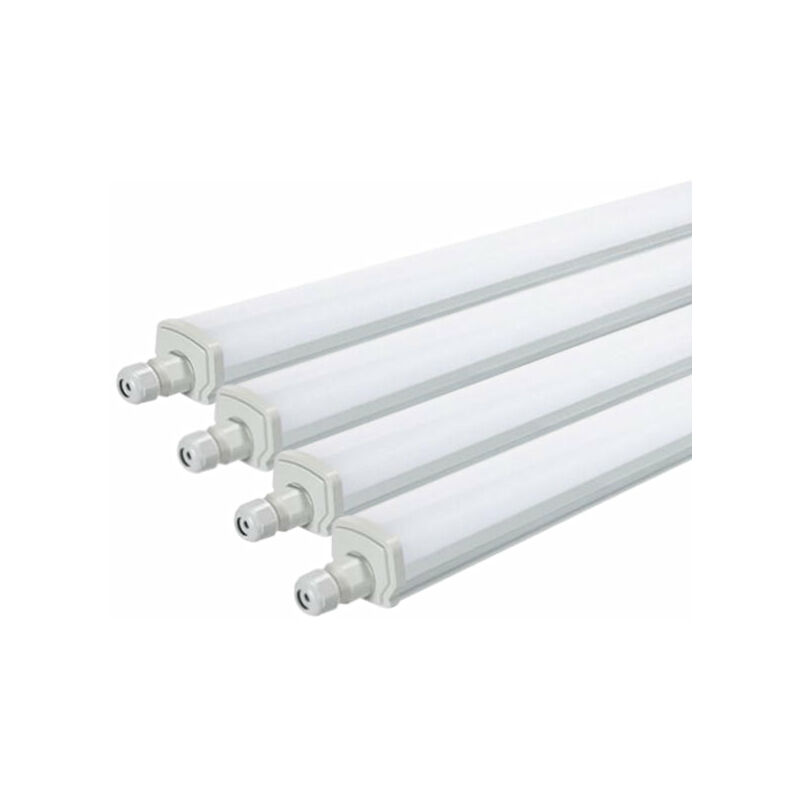 Réglette led étanche 120cm 36W IP65 Interconnectable - Pack de 4 / Blanc Froid Silumen
