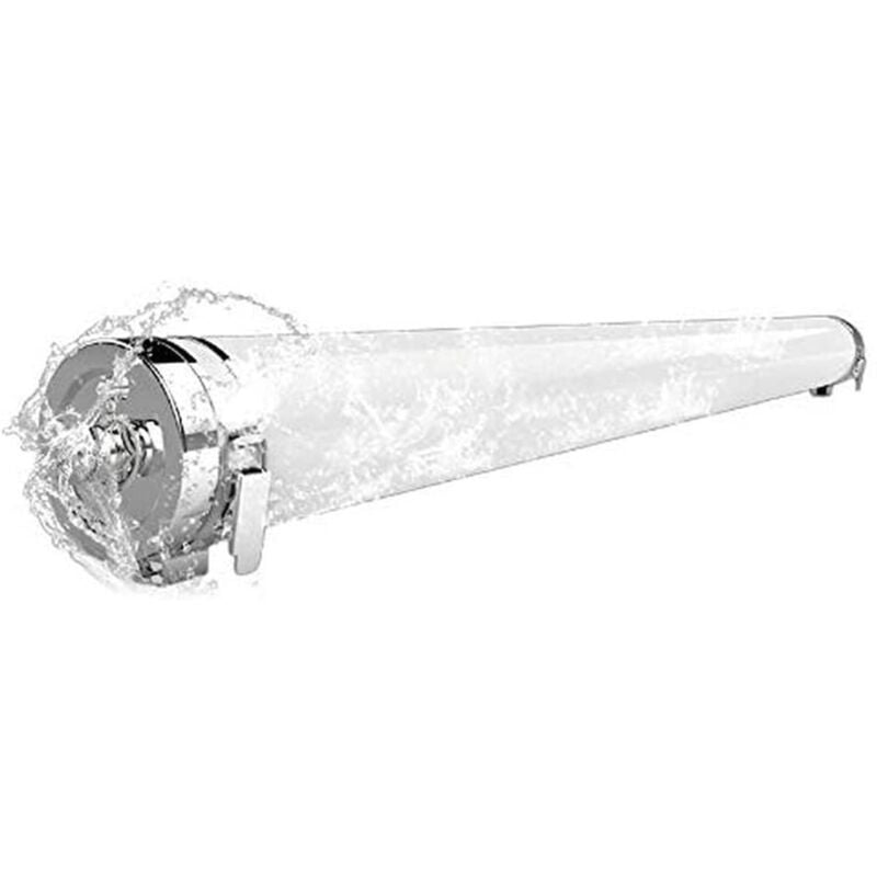 Voltman - Réglette led étanche dépolie (120cm 4800lm 4000K) - Blanc