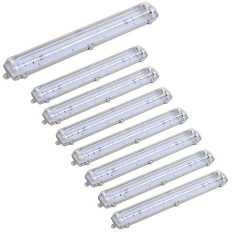 Silumen - Réglette étanche double pour Tube led T8 120cm IP65 (Boitier vide) (Pack de 8)