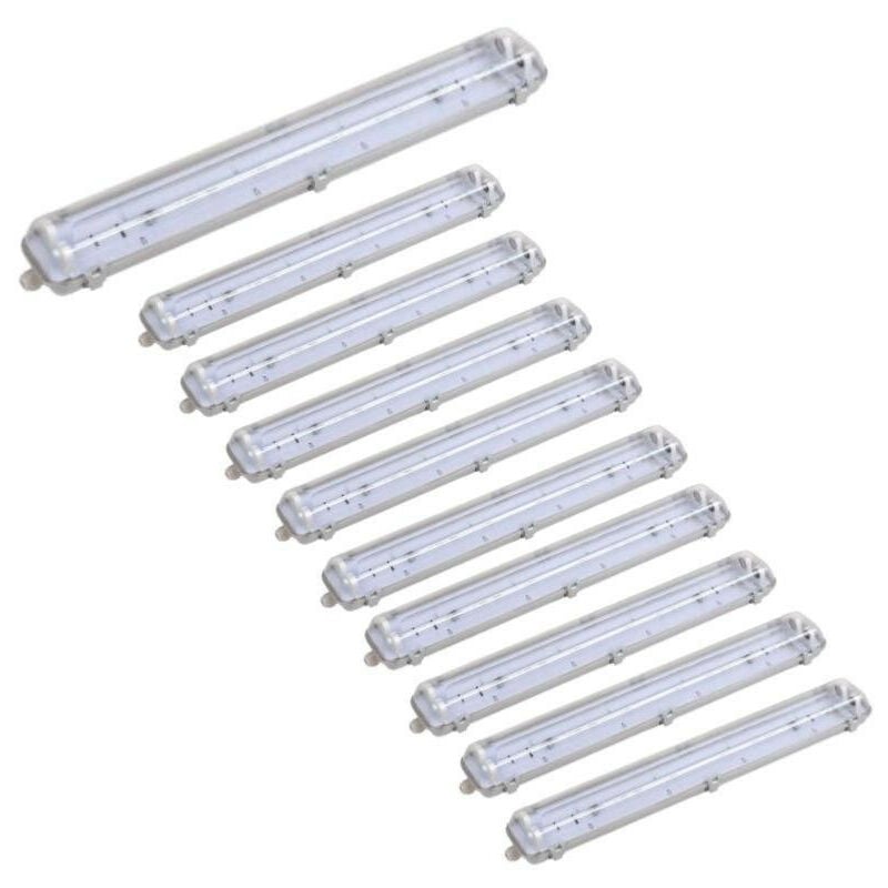 Silumen - Réglette étanche double pour Tube led T8 150cm IP65 (Boitier vide) (Pack de 10)