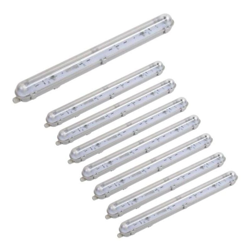Réglette étanche pour Tube led T8 120cm IP65 (Boitier vide) (Pack de 8) - silamp