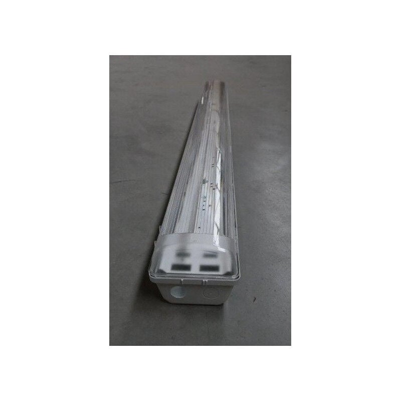 Reglette etanche fluo 2x28W polycarbonate 1277x110x100mm pour 2 tubes T5 (non incl) IP66 start waterproof Sylvania