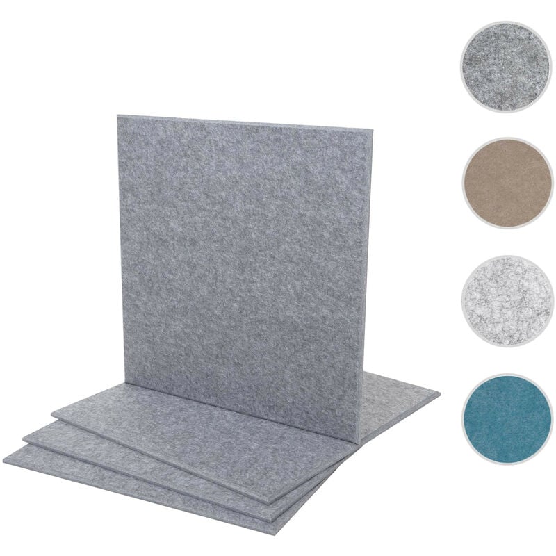 Jeu de 4 panneaux muraux acoustiques HWC-L52 - panneaux muraux acoustiques - insonorisant 1qm surface 50x50cm - bleu