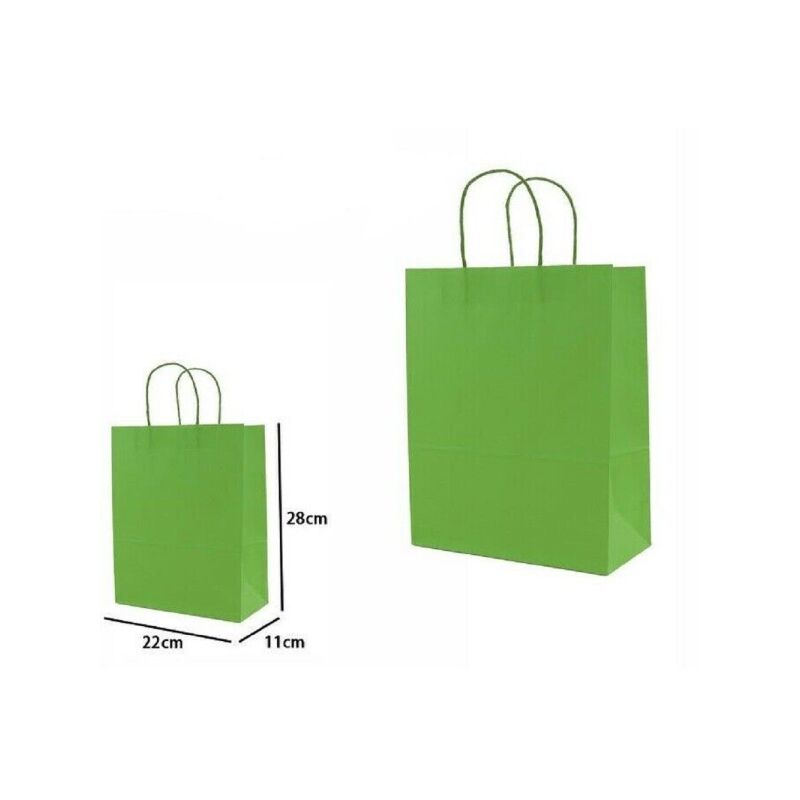 Trade Shop Traesio - Set 4 Pièces Sacs Cadeaux Sacs En Papier Vert 28x22x11cm 68454