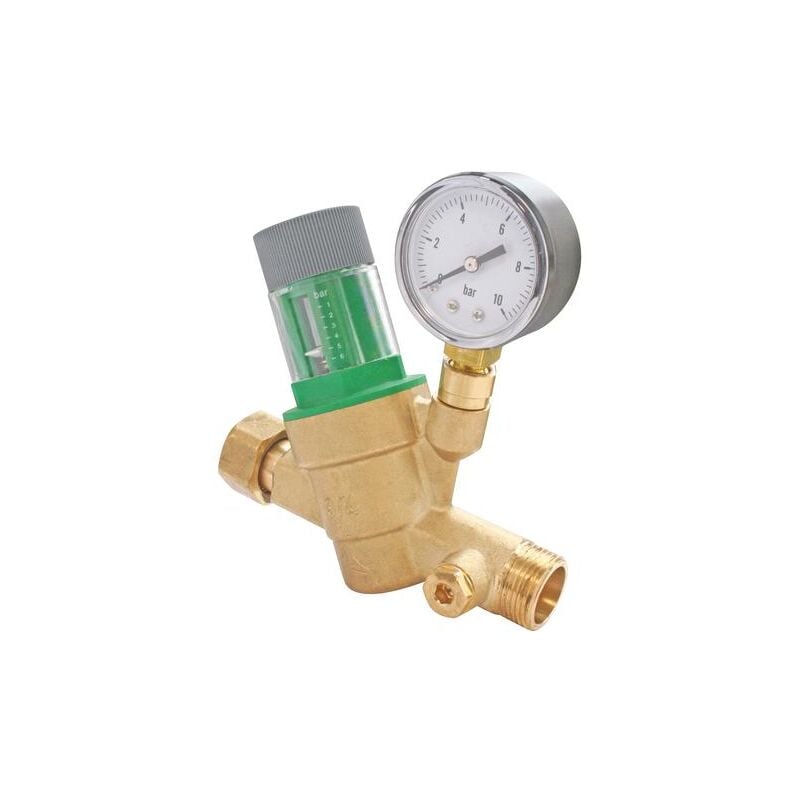 Régulateur de pression à membrane EM20/27 avec clapet anti-pollution et manomètre-Pronorm